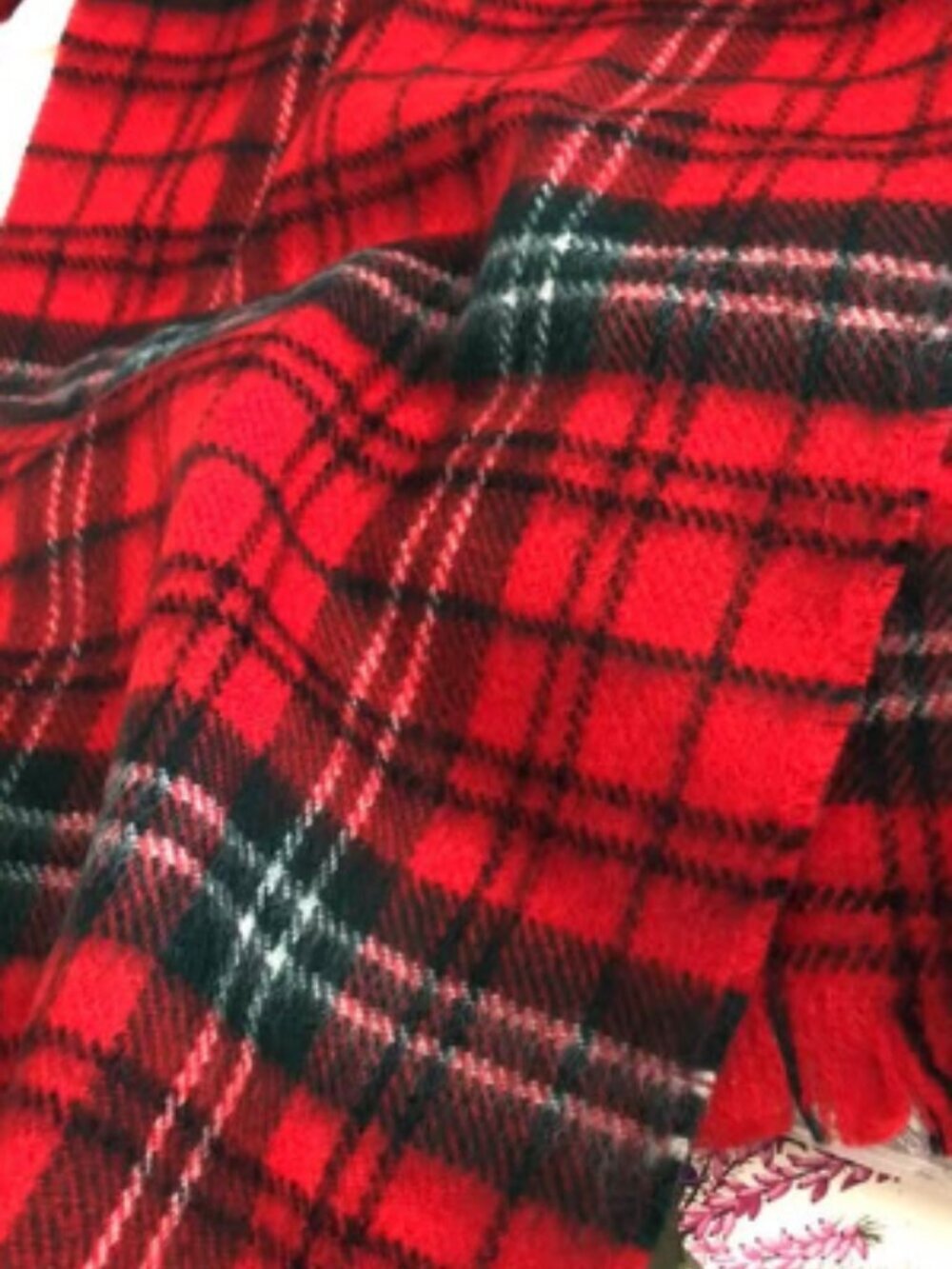 Tartan Scottish Wool Scarf Red Morrison
